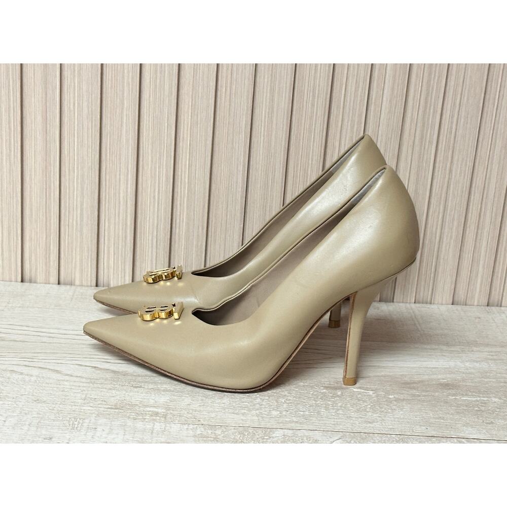 Burberry Ezra TB Leather Pumps in Nude Sz IT36/US6 Womens Shoes - Picture 6 of 16